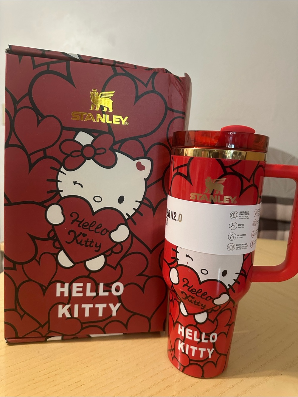 Stanley Red Hello Kitty Insulated Travel Tumbler with Handle